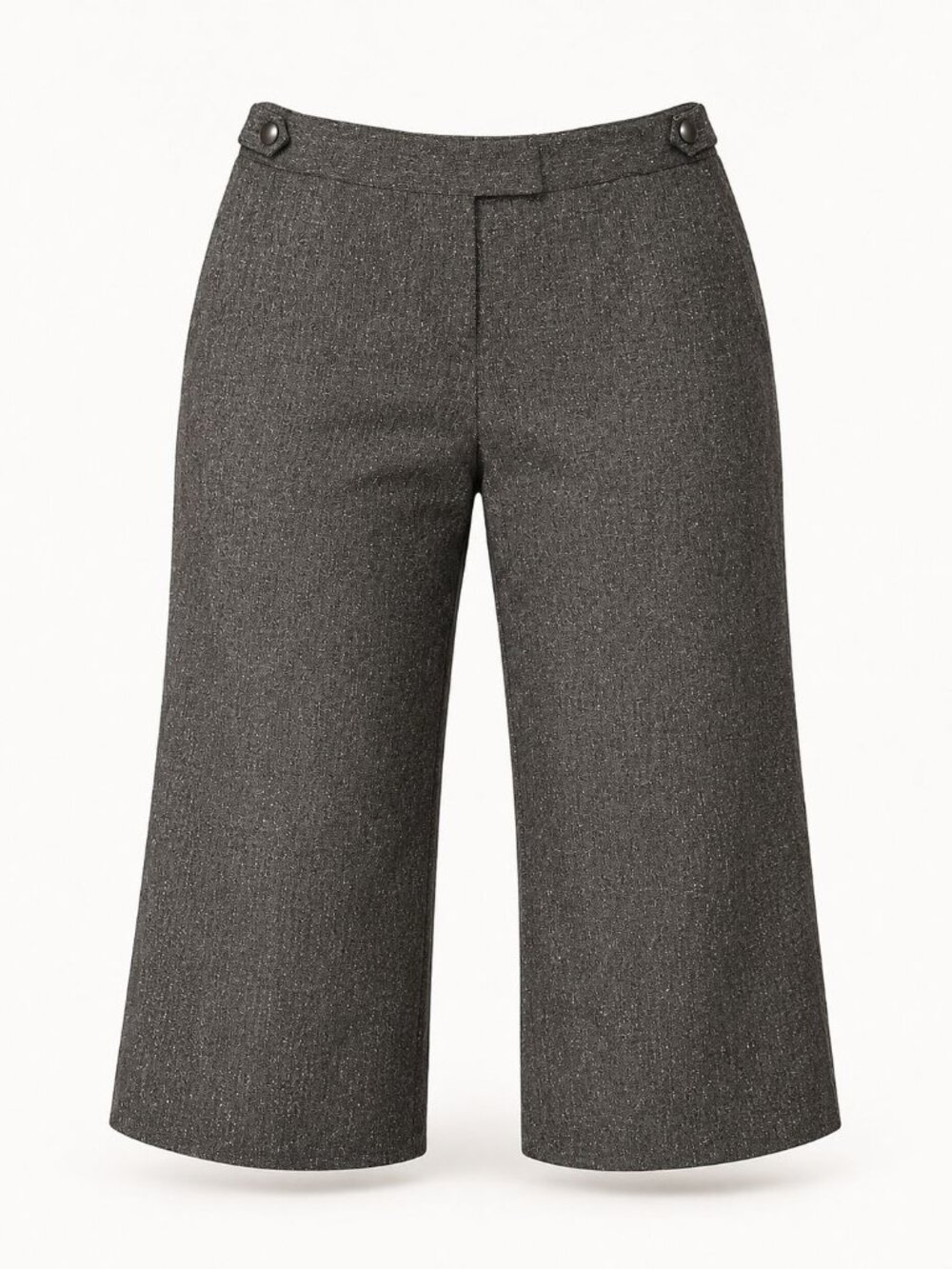 Margaret M Size 14 Brown Wide Leg Cropped Capri Pants Tweed Trendy Officewear